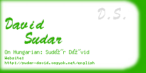 david sudar business card